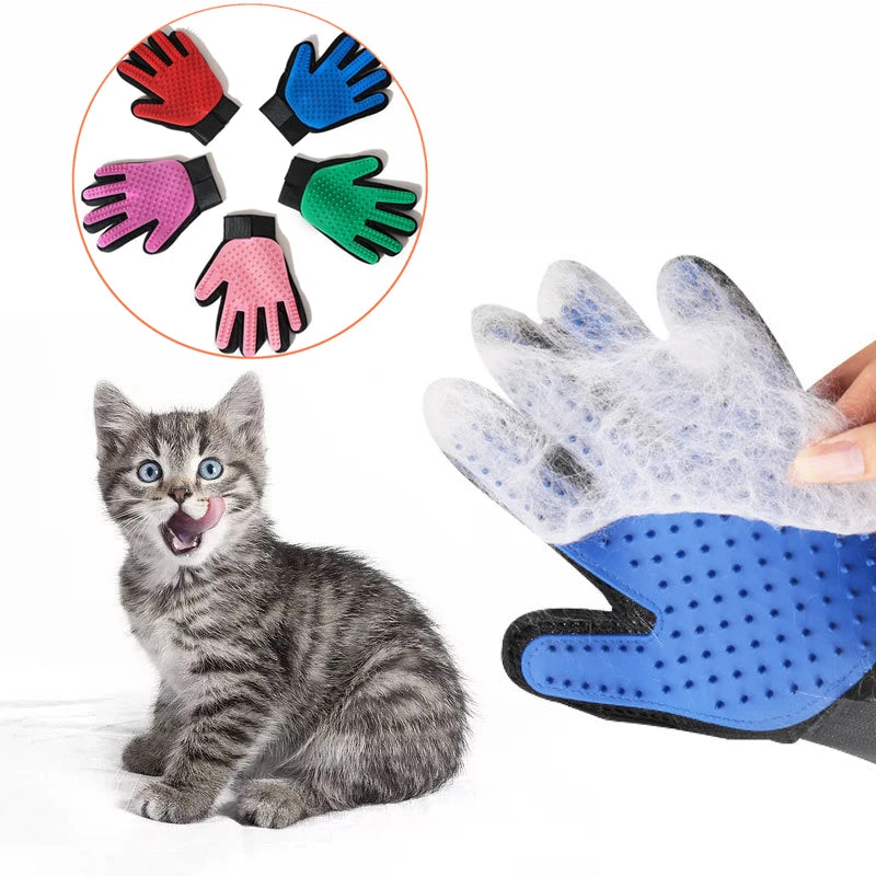 Pet Grooming Glove for Cats and Dogs - Deshedding Brush and Massage Comb - the hidden spot 