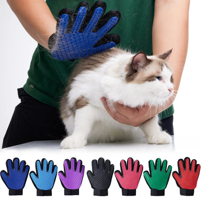 Pet Grooming Glove for Cats and Dogs - Deshedding Brush and Massage Comb - the hidden spot 