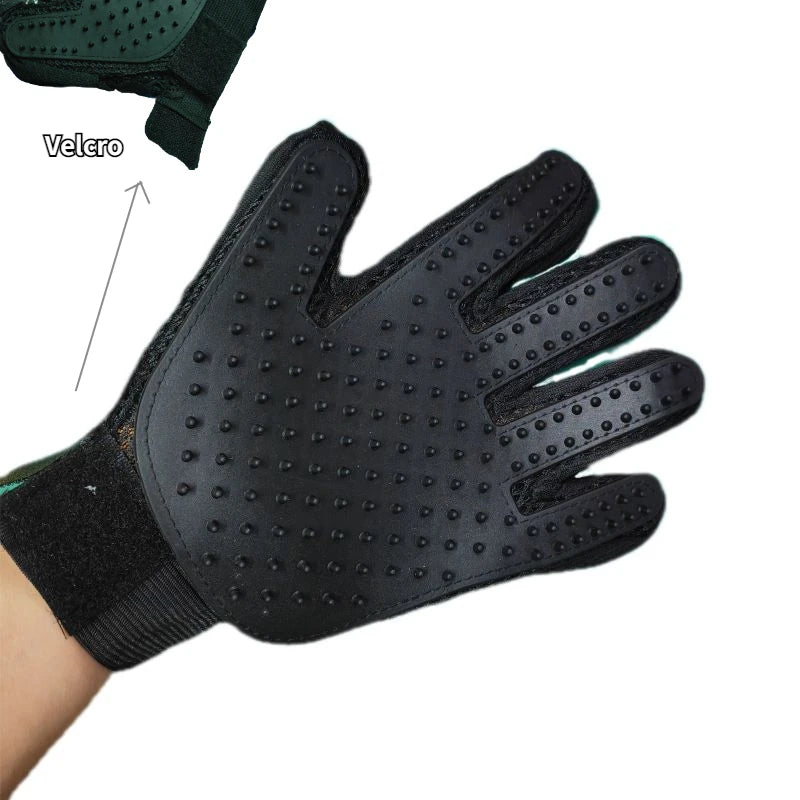 Pet Grooming Glove for Cats and Dogs - Deshedding Brush and Massage Comb - the hidden spot 