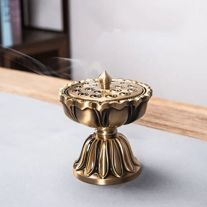 Antique Lotus Lamp Incense Burner